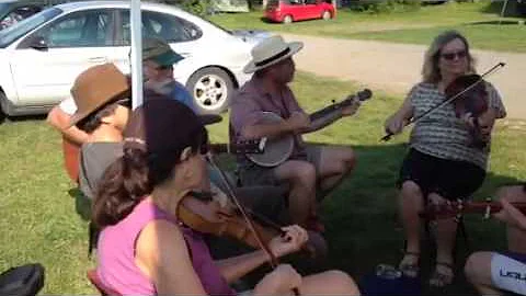 Yellow barber  Janet Foster and friends jamming at...