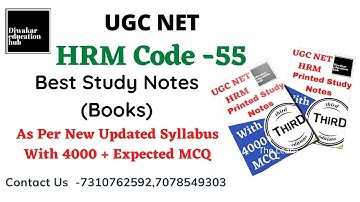 UGC NET HRM code 55 Complete  Study Notes(Best Books) Edition 3rd Take 1 Day Free Demo
