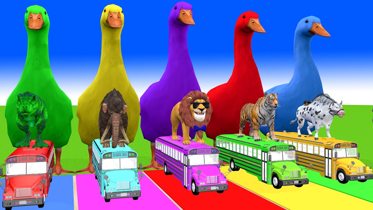 Long Slide Game With Cow Elephant Gorilla Hippopotamus Tiger 3d Animal Game Funny 3d Animals