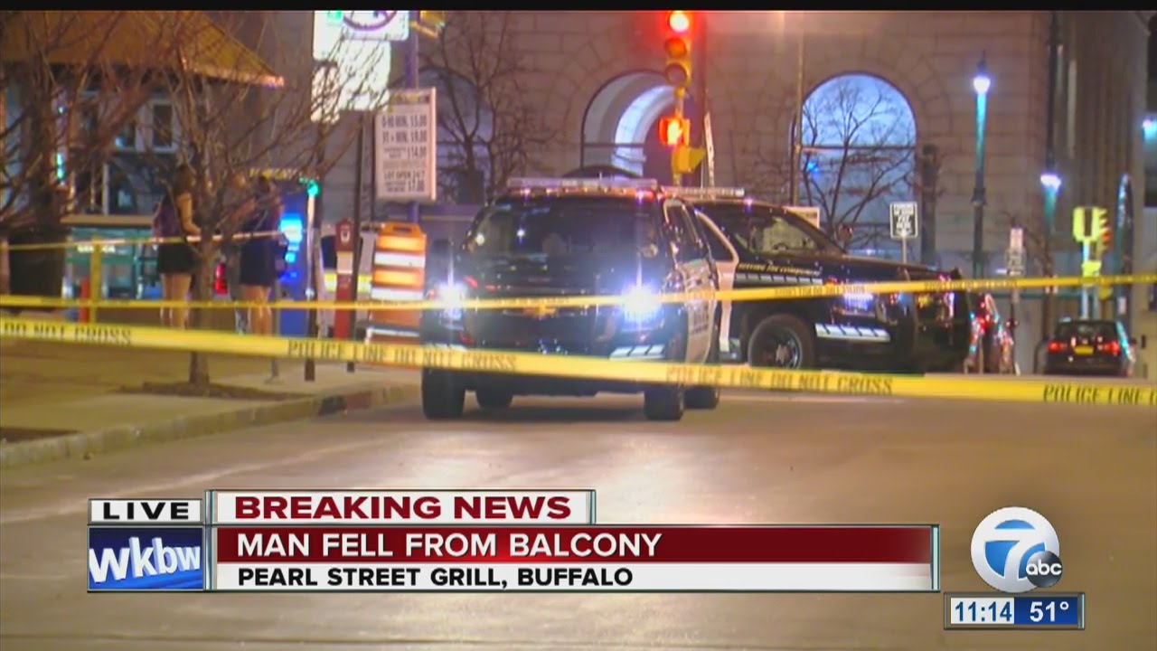Man falls from balcony at Pearl Street Grill in Buffalo YouTube