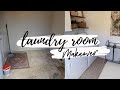 Laundry room makeover on a budget | Shed turned into laundry room | DIY laundry room makeover.