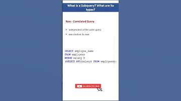 Subquery in SQL #shorts #interview