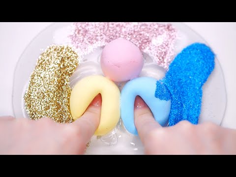 【音フェチ】粘土とラメとスライムを混ぜる！Mixing Slime