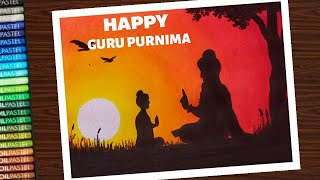 Guru purnima drawing with oil pastel for beginners - step by step screenshot 2