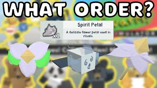 What Order Should You Buy The SPIRIT PETAL Items In? (Bee Swarm Simulator)