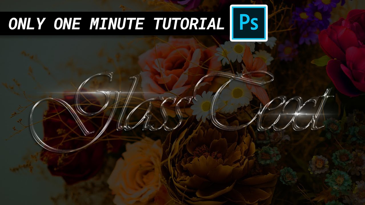 🩷EASY AND FREE🩷 Transparent Realistic Mirror Text | 1 Minute Photoshop Tutorial