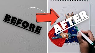 The SECRET To Drawing Giyuu Perfectly | Demon Slayer
