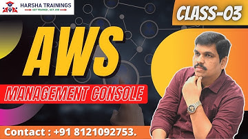 DevOps Class 03 | AWS Management Console | AWS Console & Services Introduction | Harsha Trainings