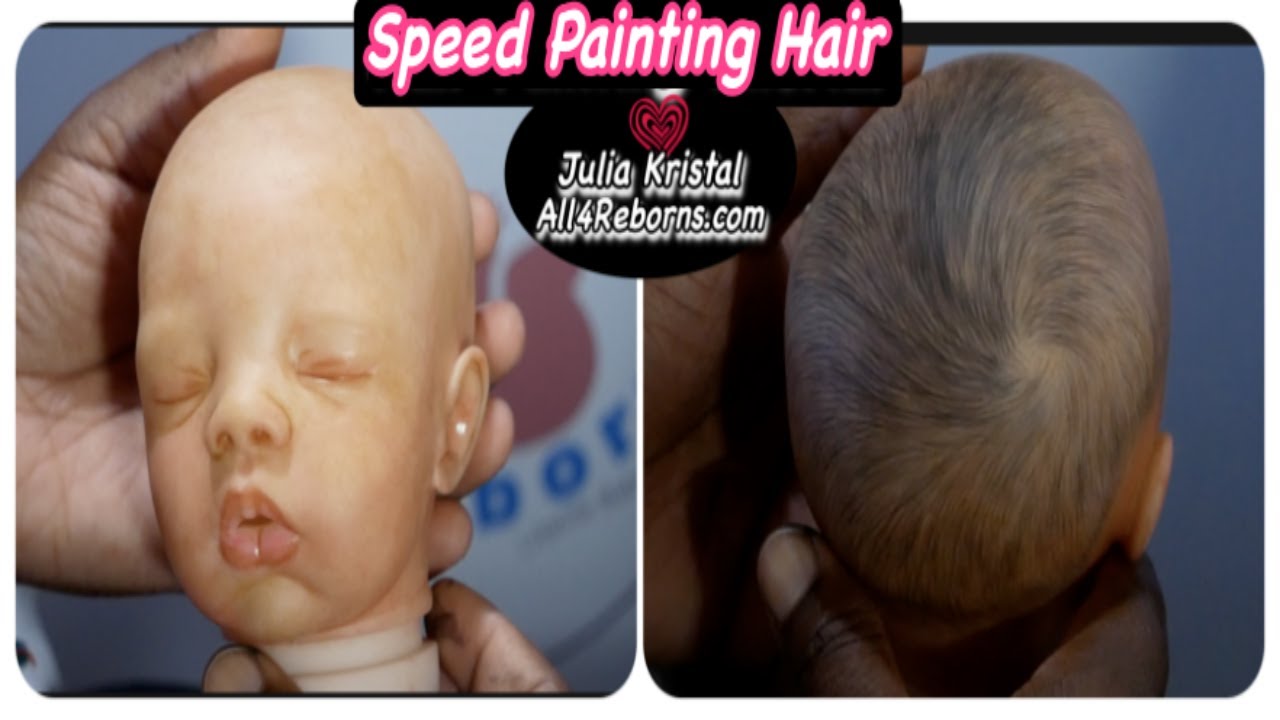Reborn Baby Doll Speed Painting Hair I All4Reborns Vlogmas Day 9 YouTube
