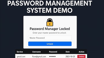 Password Management System Demo | PHP, HTML, CSS, JavaScript, jQuery & AJAX