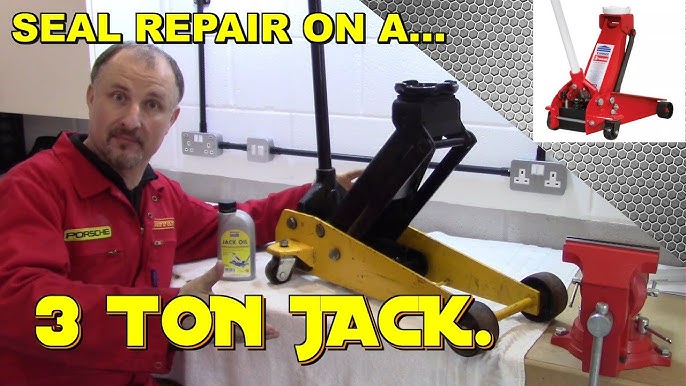 Filling a trolley jack with oil 