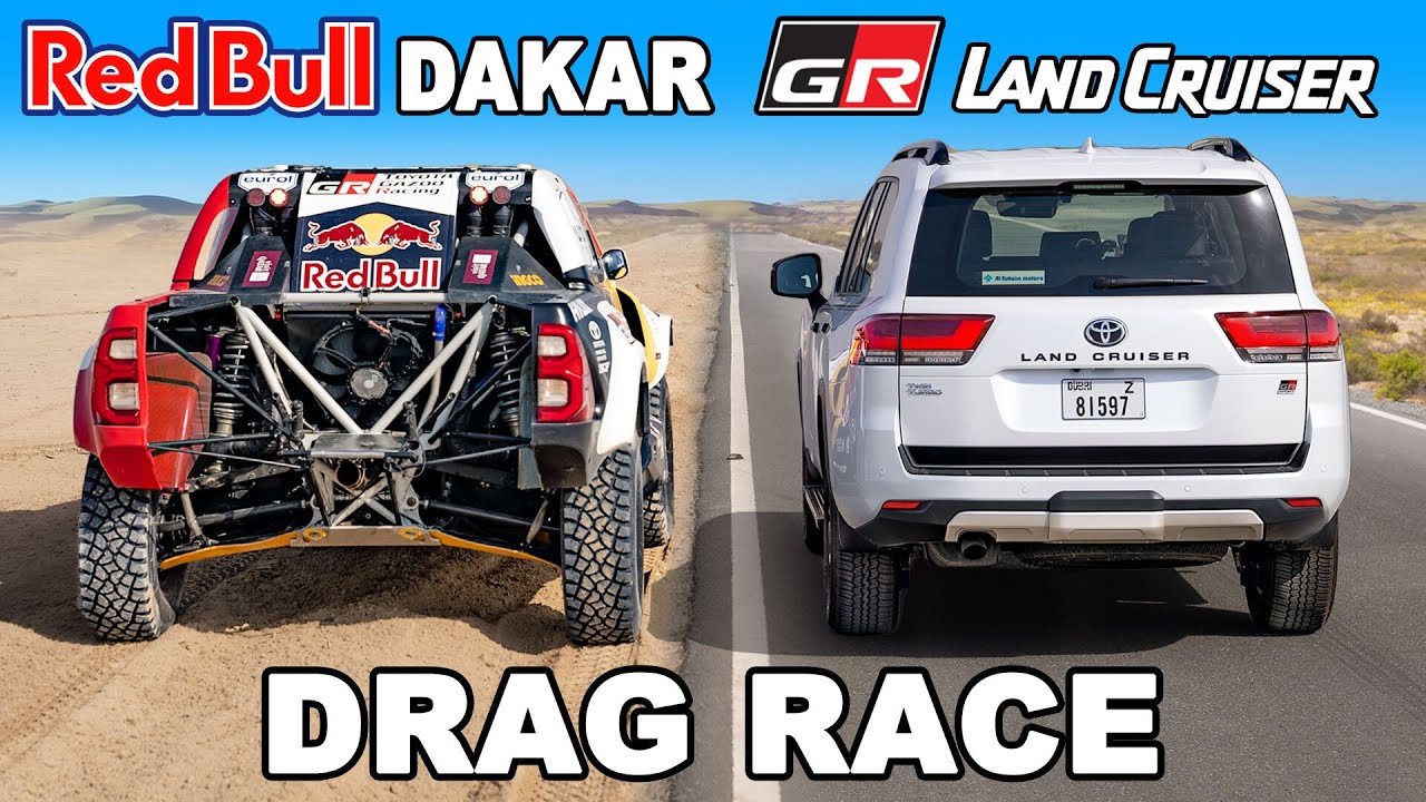 Red Bull Dakar Car v GR Land Cruiser: DRAG RACE