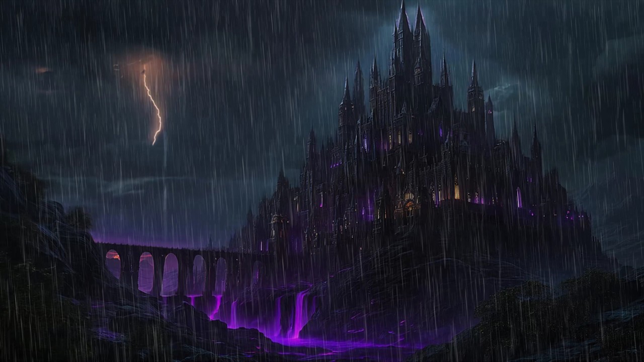 Overcome Insomnia & Sleep Well with Rain In Dark Fantasy Castle 🏰 Deep Sleep Instantly with Rain