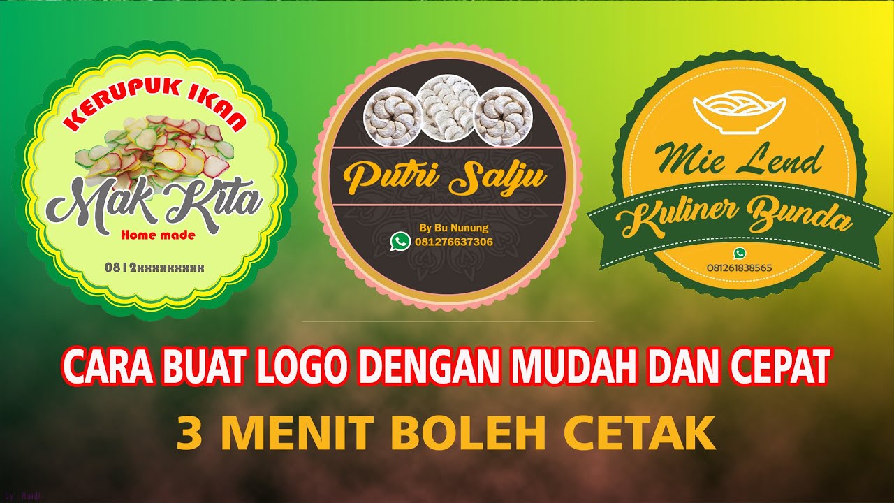 cara buat logo makanan atau logo produk - YouTube