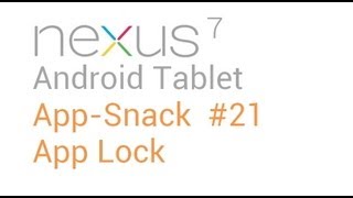 Tablet Android Apps: #21 App Lock - Nexus 7
