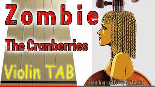 Zombie - The Cranberries - Violin - Play Along Tab Tutorial Resimi