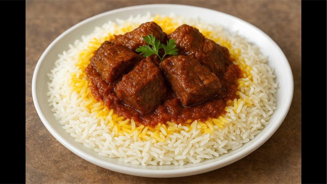 Persian Lamb Stew with Saffron Rice | Chelow Goosht Recipe - YouTube