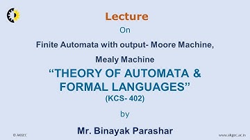 THEORY OF AUTOMATA & FORMAL LANGUAGES LECTURE 07 