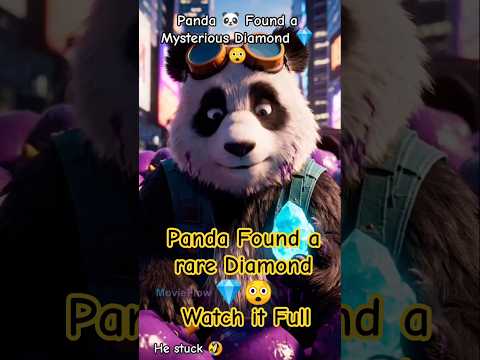Panda 🐼 Found a Mysterious Diamond 💎😲. He Stuck 🤣 . #aianimals #cat #cartooncat #peterpanda #shorts