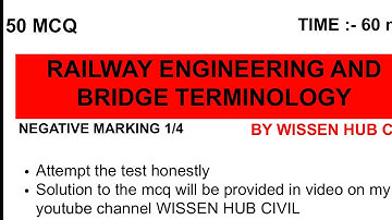 Railway engineering mcq and bridge terminology mcq || JKSSB JE || SSC je || state Ae/Je