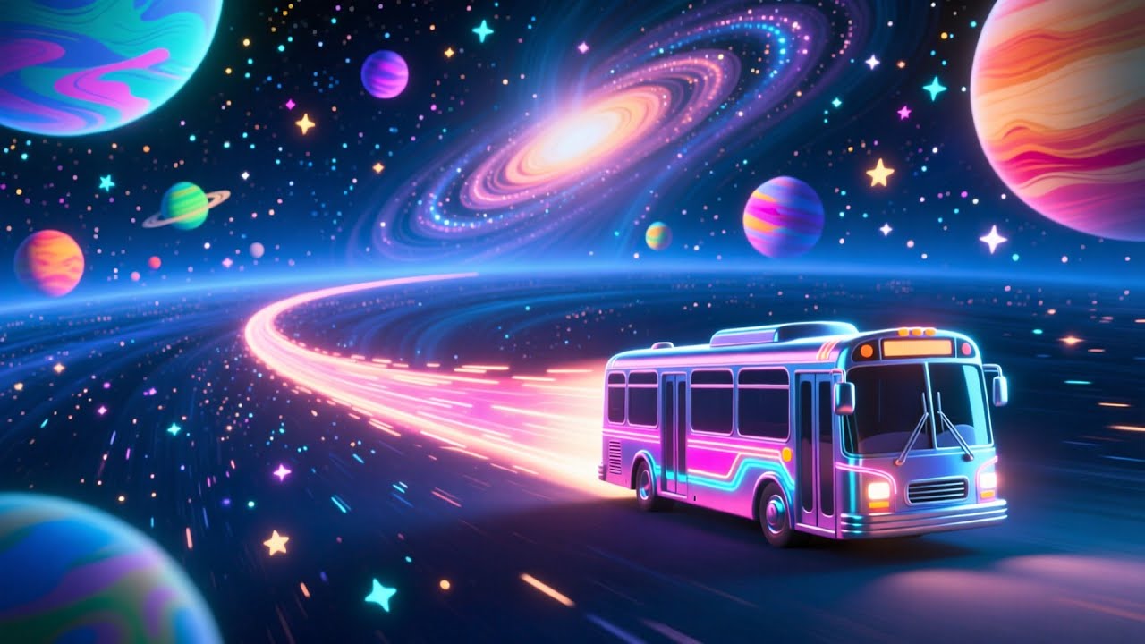 Theon the Space Bus Wheels | Fun Space Vehicle Song for Kids | Nursery Rhymes & Songs for Children