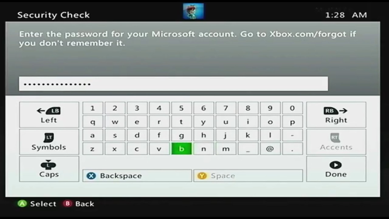 How to log in on Xbox360 using an app password in 2026. (2FA needs