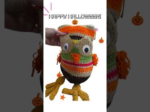 🍬👻🎃HALLOWEEN CROCHET SPOOKY OWL🍬👻🎃🦇 #halloweendecor #crochetowl