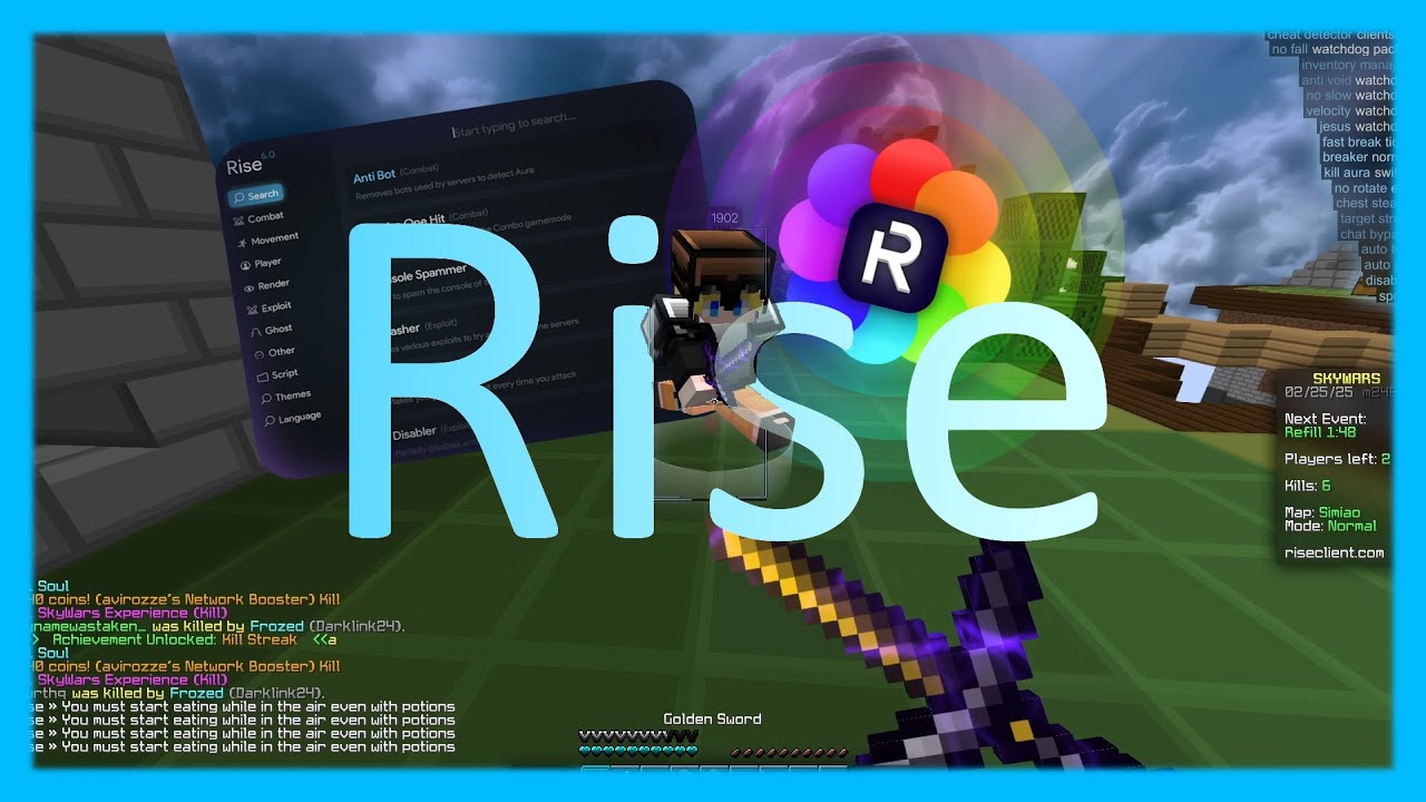30 block Damage **FLY** on Hypixel with Rise
