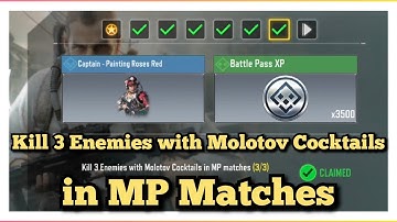 Call Of Duty Mobile Kill 3 Enemies with Molotov Cocktails in MP Matches Task Complete