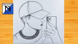 How to draw A Boy taking a selfie | Pencil sketch for beginners | Easy drawing | simple drawing