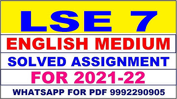LSE 7 Solved Assignment 2021-22 in ENGLISH | LSE 7 Solved Assignment 2021-22 | LSE 7 2021-22