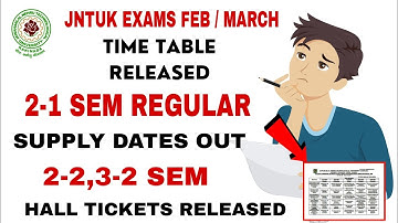 JNTUK BTECH 2-1 SEM EXAM TIME TABLE RELEASED | REGULAR / SUPPLY HALL TICKETS