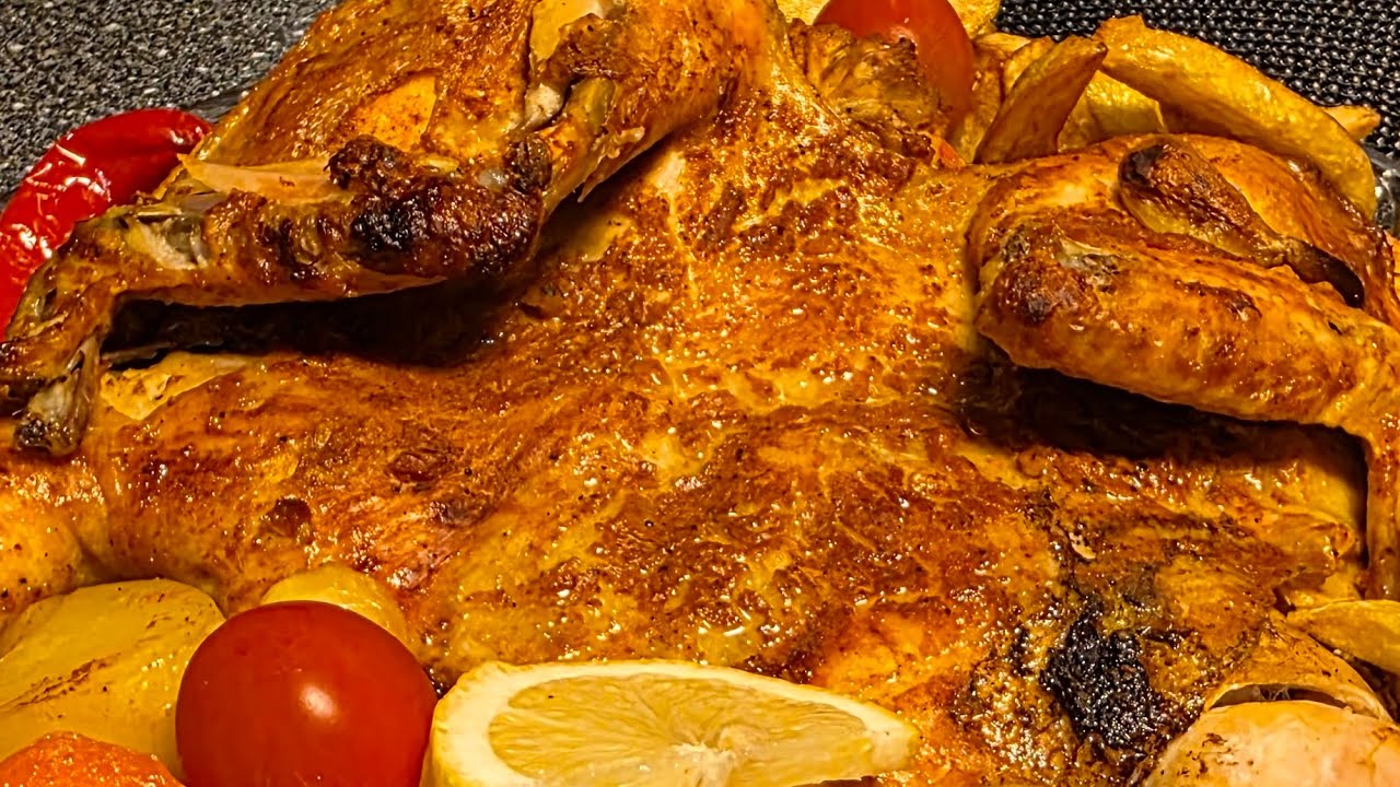 الدجاج المشوي بالفرن بأطيب تتبيلة 👌