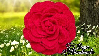 كروشيه وردة كبيرة طبقات🌹|| crochet mega flower tutorial