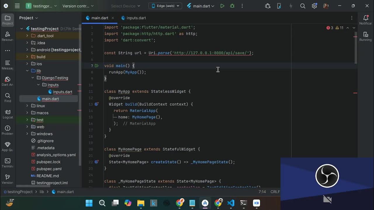 Testing Flutter with Django backend Framework - Live Programming ...