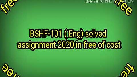 BSHF-101 solved assignment | BSHF-101 solved assignment in English