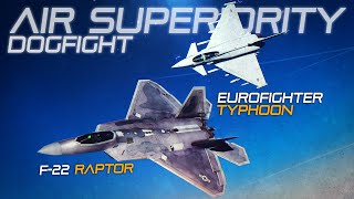 AIR SUPERIORITY DOGFIGHT | Eurofighter Typhoon Vs F22 Raptor | Digital Combat Simulator | DCS |