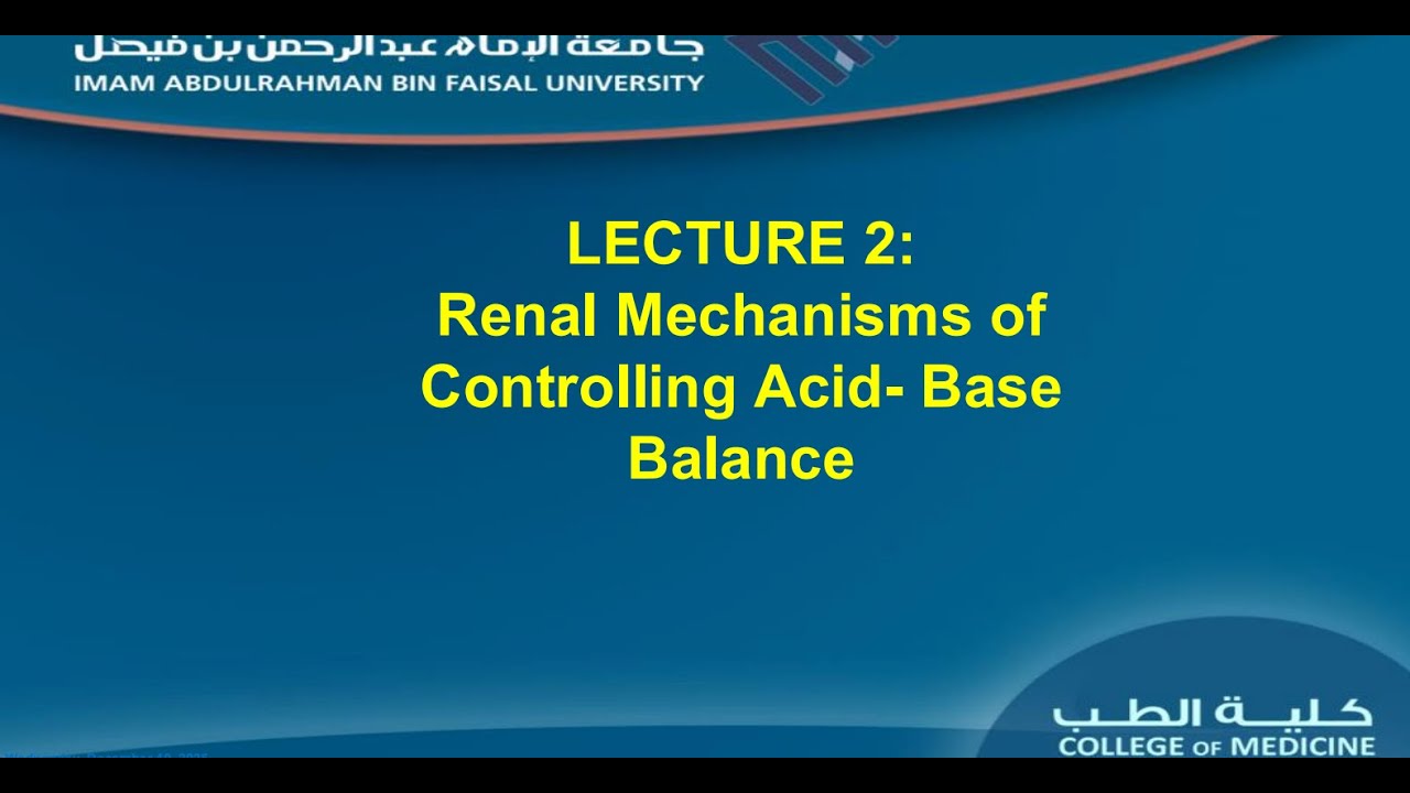 Physiology - Controlling Acid-Base Balance - MEDRECALL