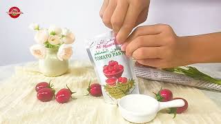 70g sachet tomato paste concentrated to Brix level of 22–24%