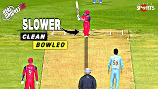 Real Cricket 22 Slower Clean Bowled | Unbelievable slower bowling clean bowled in real cricket 22 screenshot 5