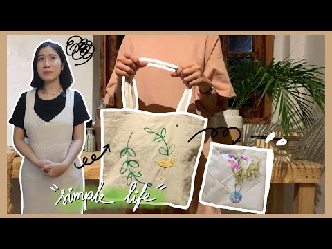 TỰ TAY MAY TÚI TOTE, TẠP DỀ VÀ LÀM QUÀ TẶNG BẠN NGÀY MƯA GIÓ BÃO TỐ | Simple Life Vlog | Hạ Summi