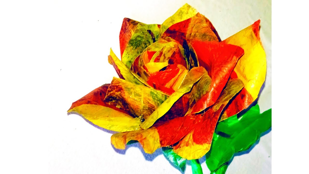 How do you make Rose flowers out of plastic bags? Flowers Craft from plastic bag/Savi's Smart