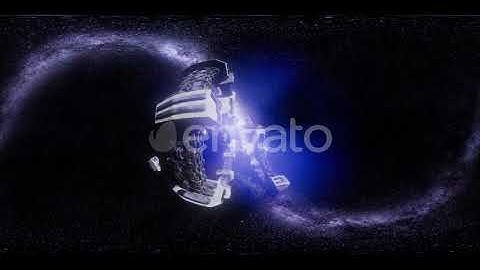 Vr 360 Futuristic Spaceship Flying in Space with Mily Way | Motion Graphics - Envato elements