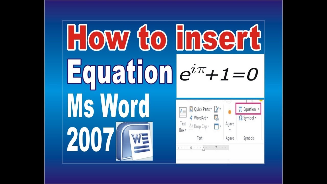 how to insert equation in word 2007