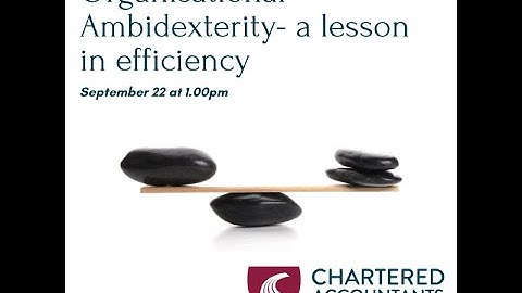 Organisational Ambidexterity- a lesson in efficiency