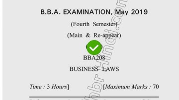 2019 Dcrust BBA 4th Sem Business Laws Question Paper