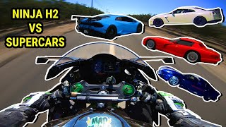 Ninja H2 vs The Fastest Cars on Earth 🏍️🚗