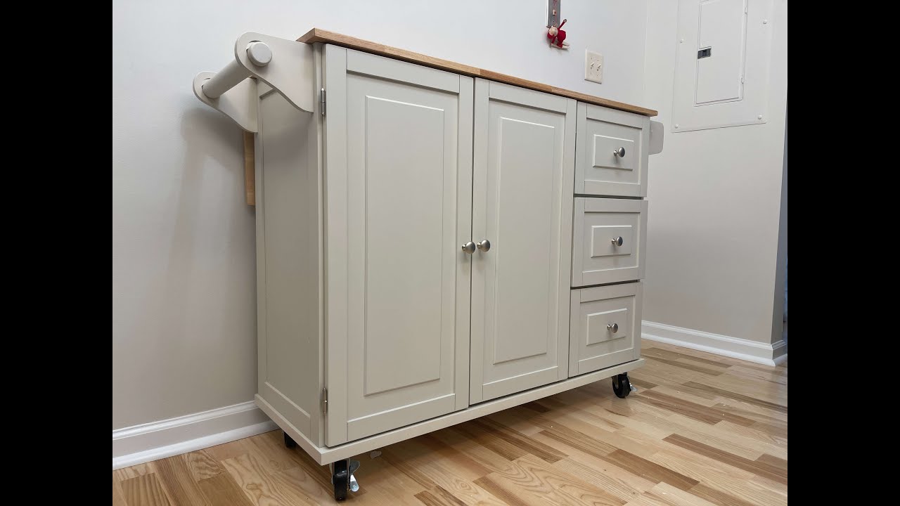 Homestyles Dolly Madison 53.5" Kitchen Cart with Wood Top Assembly