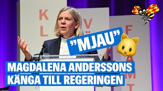Magdalena Anderssons utspel på V-kongressen: ”Mjau”