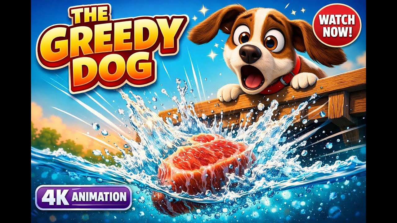 The Greedy Dog Story for Kids - Learn Gratitude & Sharing - 3D Animated Moral Stories